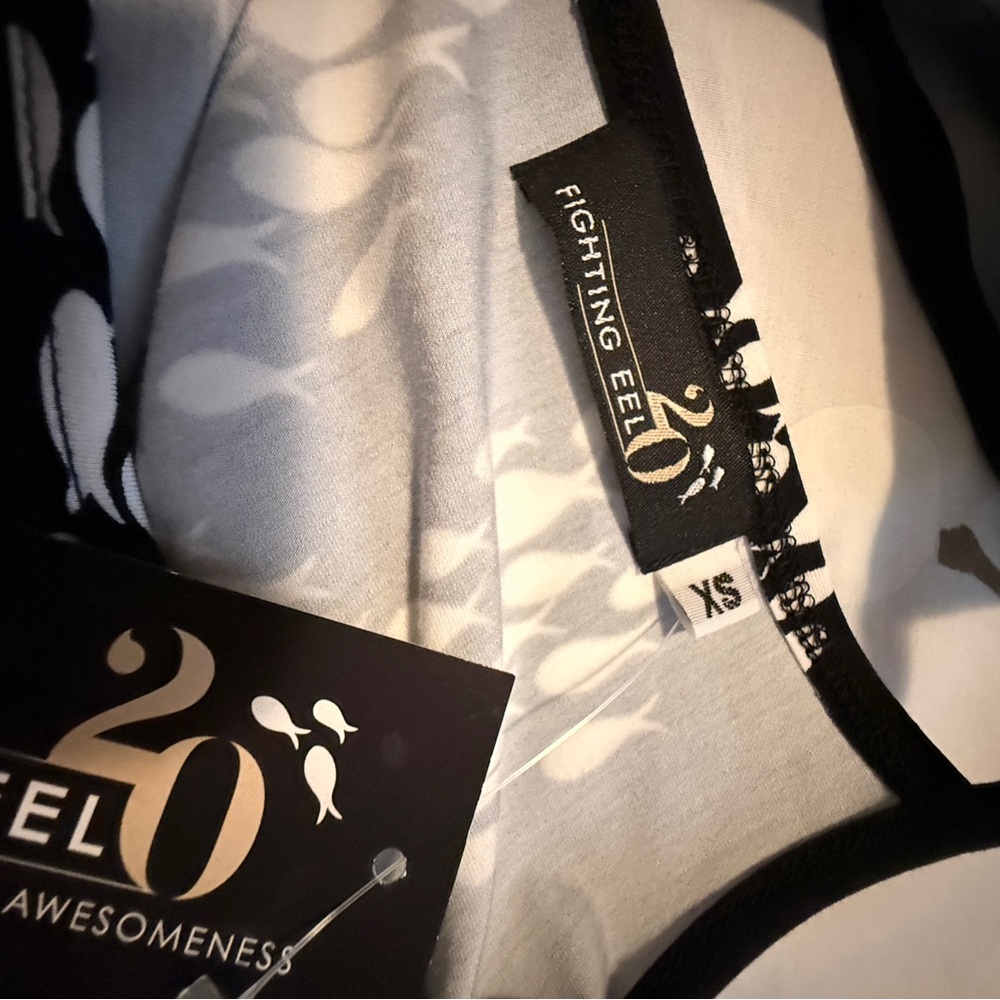 NWT Fighting Eel Black & White Fish Print Dress Adrien – XS - Picture 3 of 7